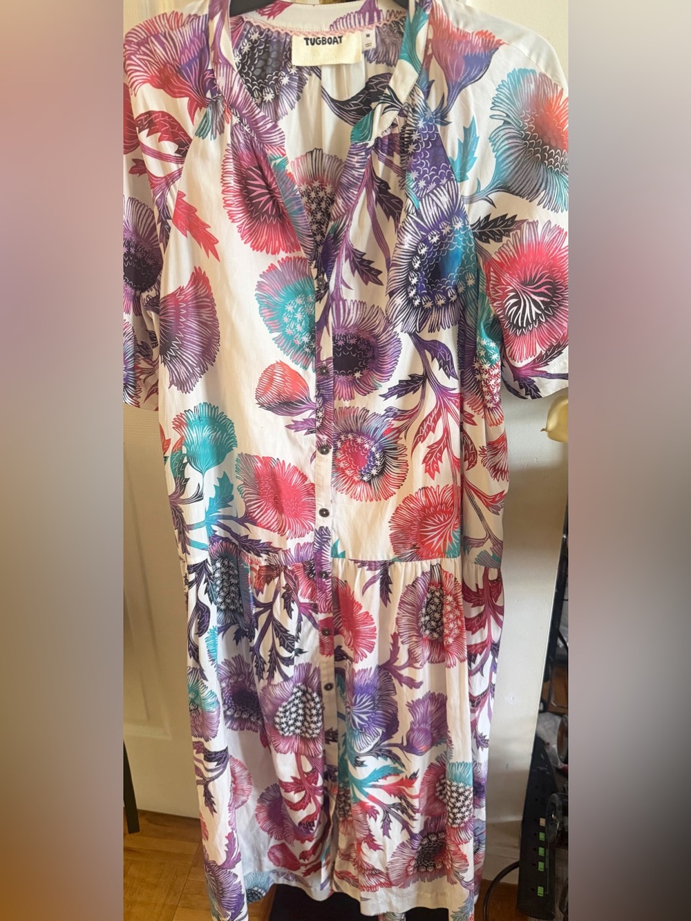 Anthropologie Tugboat Floral Button-Front Women’s Dress in Multi-Color